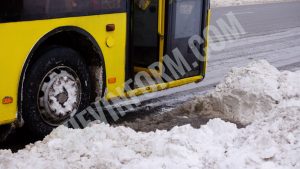 сніг, зима, автобус